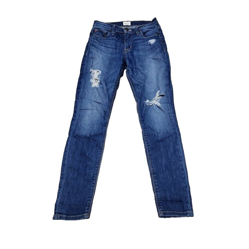 Hudson Nico Midrise Ankle Super Skinny Jeans Women's Size 25 Blue Stretch Denim
